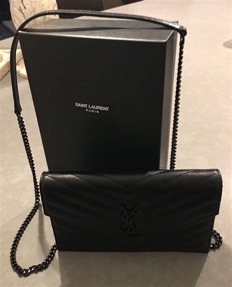 ysl black wallet on chain|best luxury wallet on chain.